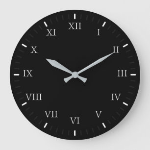 Redondo Grande Reloj romano mínimo clásico simple de gran tamaño