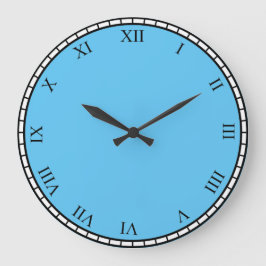 Redondo Grande Reloj romano negro y reloj de reloj