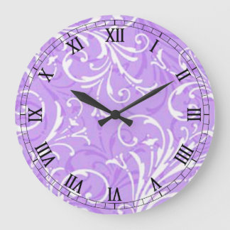 Redondo Grande Reloj romano ornamental púrpura