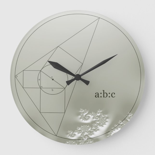 Redondo Grande Reloj rompecabezas matemático fractal (Anverso)