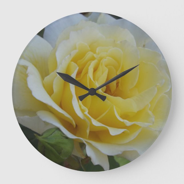Redondo Grande Reloj rosa blanco y amarillo (Anverso)