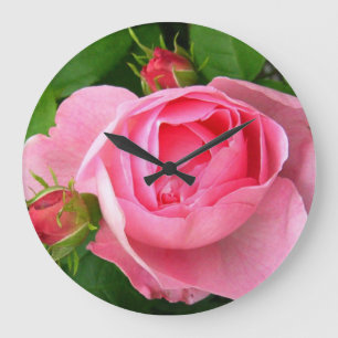 Redondo Grande Reloj rosa de bonito
