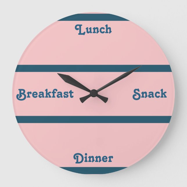 Redondo Grande Reloj rosa y azul de océano (Anverso)