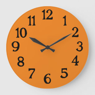 Redondo Grande Reloj sencillo normal Naranja