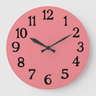 Redondo Grande Reloj Sencillo Rosa Normal Plano