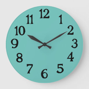 Redondo Grande Reloj simple de sirena azul verde normal liso