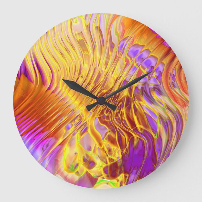 Redondo Grande Reloj sinuoso de 3 paredes (Anverso)