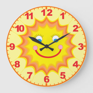 Redondo Grande Reloj soleado con números