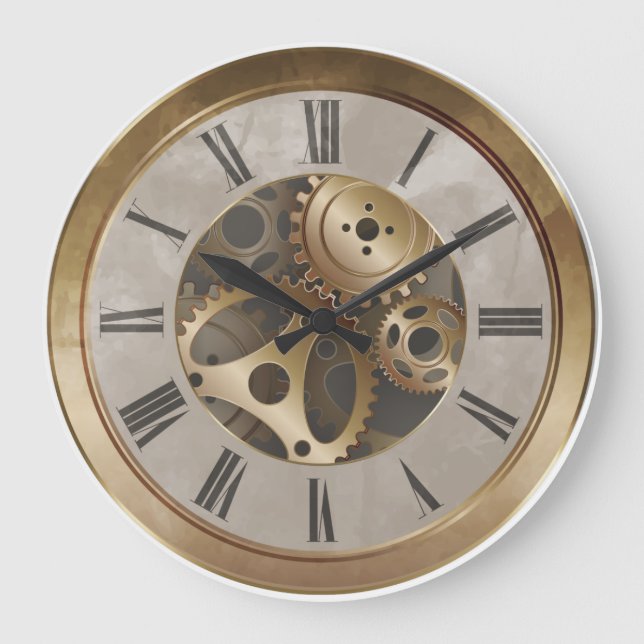 Redondo Grande Reloj Steampunk (Anverso)