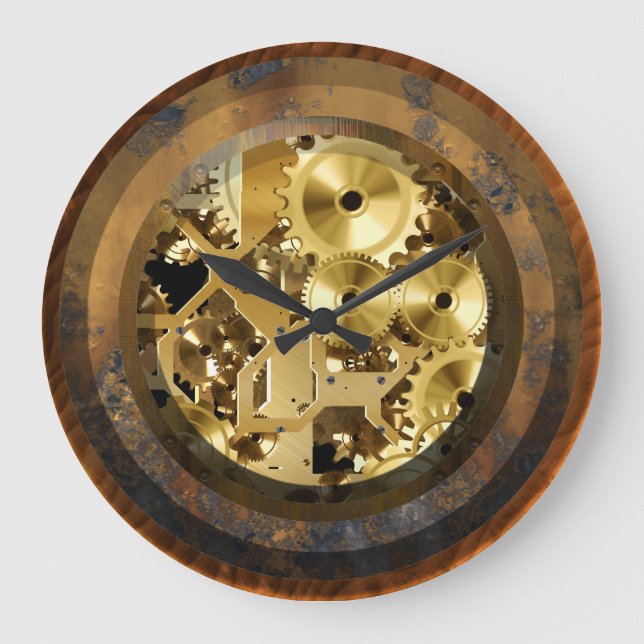 Redondo Grande Reloj Steampunk 1B2 (Anverso)
