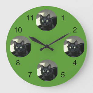 Redondo Grande Reloj - Su Mascota en el centro de atención