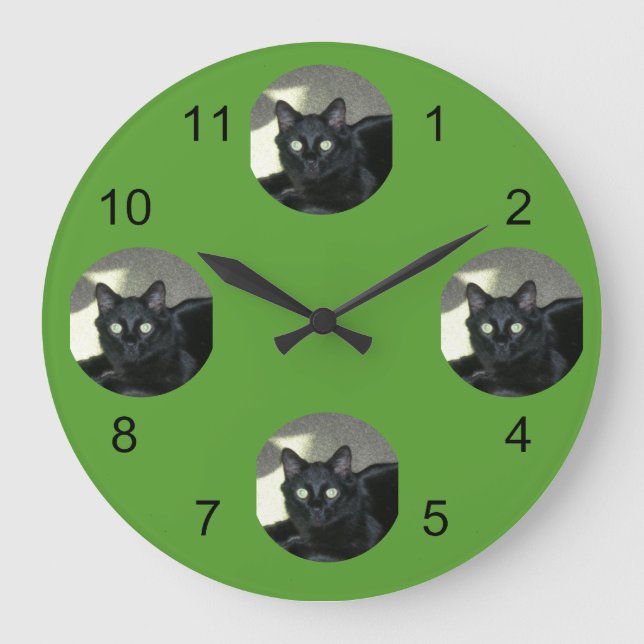 Redondo Grande Reloj - Su Mascota en el centro de atención (Anverso)