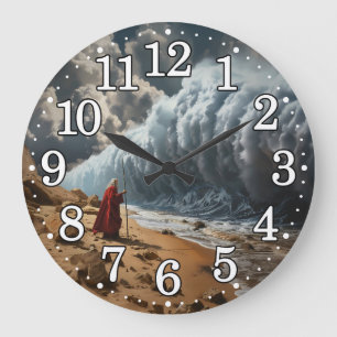 Redondo Grande Reloj temático de la Biblia