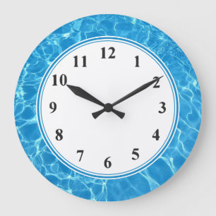 Redondo Grande Reloj temático de la playa tropical tropical de Na
