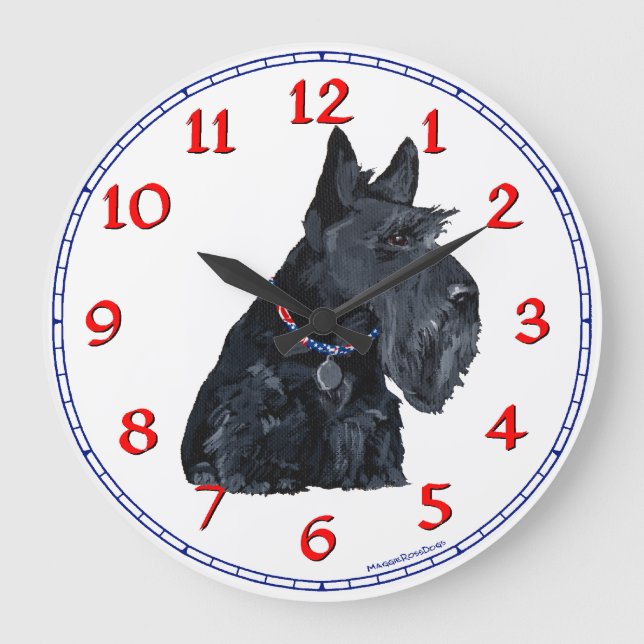 Redondo Grande Reloj Terrier de Escocia (Anverso)