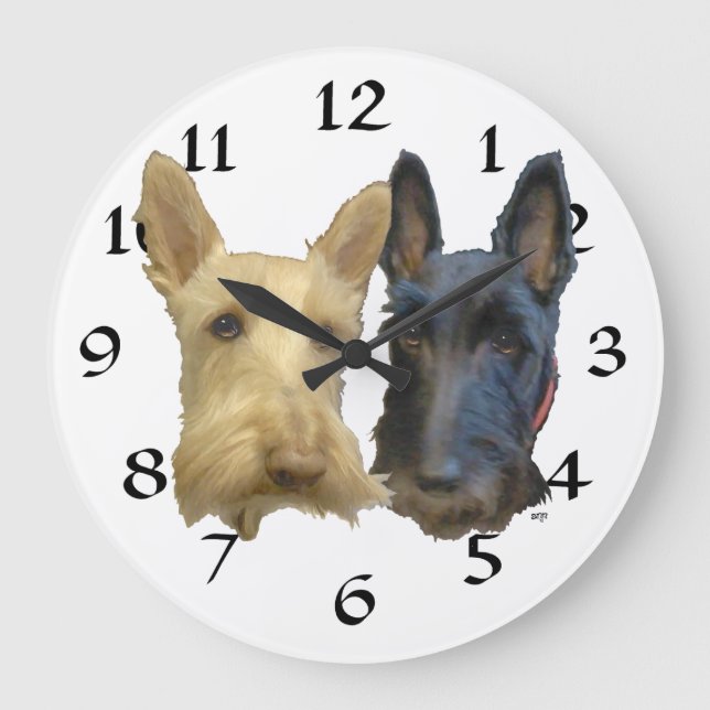 Redondo Grande Reloj Terrier de Escocia (Anverso)