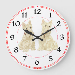 Redondo Grande Reloj Terrier de Escocia