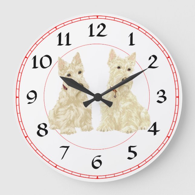Redondo Grande Reloj Terrier de Escocia (Anverso)