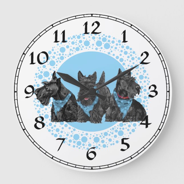 Redondo Grande Reloj Terrier de Escocia (Anverso)