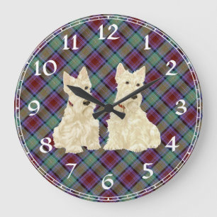 Redondo Grande Reloj Terrier Escocés Wheaten