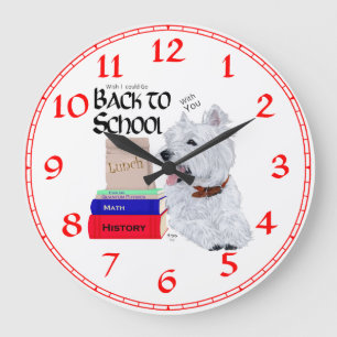 Redondo Grande Reloj Terrier West Highland Blanco