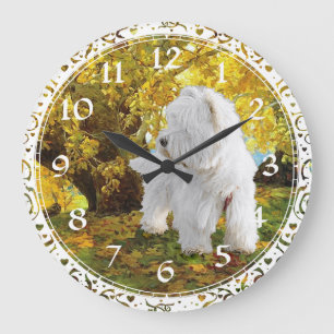 Redondo Grande Reloj Terrier West Highland Blanco