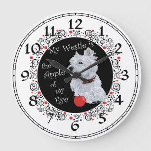 Redondo Grande Reloj Terrier West Highland Blanco