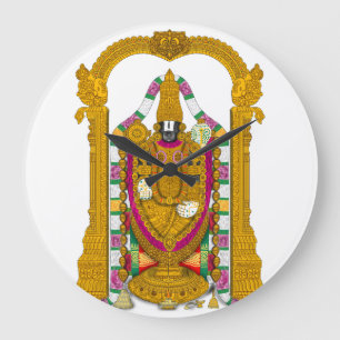 Redondo Grande Reloj Tirupati Balaji y Decoración de Pared para C