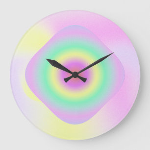 Redondo Grande reloj trippy neón abstracto