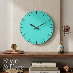 Redondo Grande Reloj Turquesa Minimalista Perfecto para Cualquier