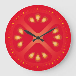 Redondo Grande reloj vectorial de pared de tomate