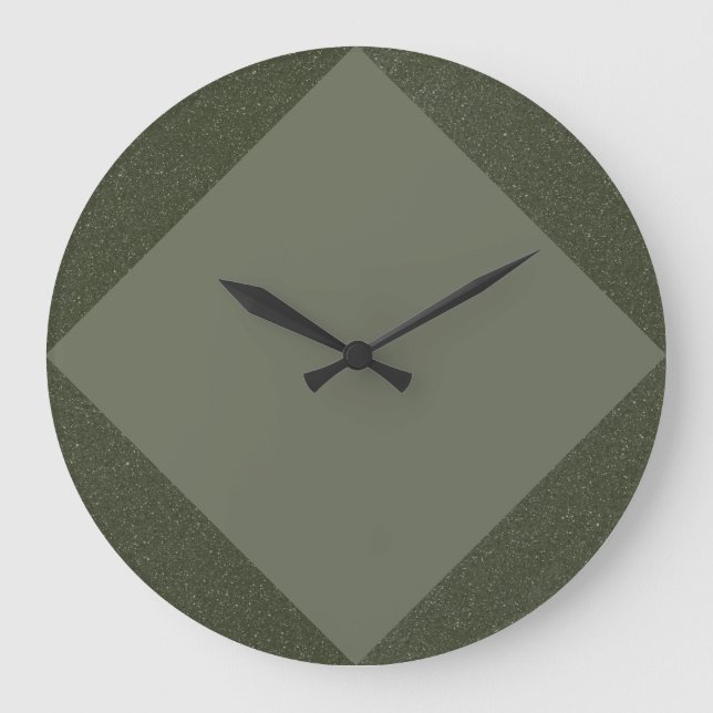 Redondo Grande Reloj verde de diamante de dos tonos Moss (Anverso)