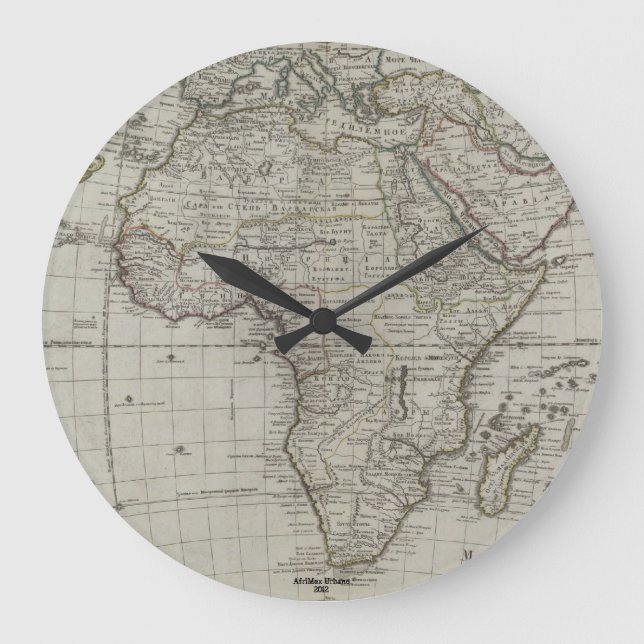 Redondo Grande Reloj viejo del mapa de Afrimex Urbano Afircan (Anverso)