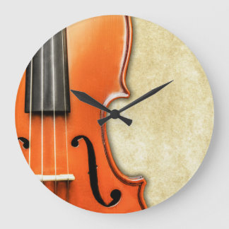 Redondo Grande Reloj viejo del violín de la antigüedad del