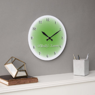 Redondo Grande Reloj - viñeta verde