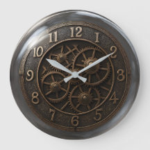 Reloj vintage de pared del engranaje de vapor