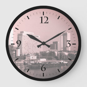 Redondo Grande Reloj vintage del río Main de Frankfurt Alemania