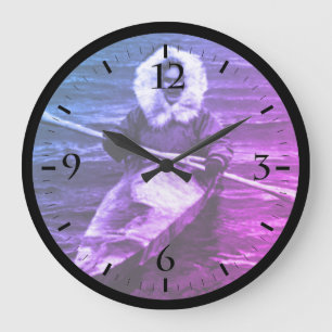 Redondo Grande Reloj vintage eskimal de Alaska USA y su kayak