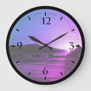 Redondo Grande Reloj Vintage USA Alaska sol de medianoche mushing
