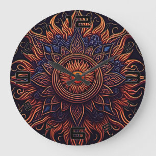 Redondo Grande Reloj visionario de los ojos inflamados - Arte aud