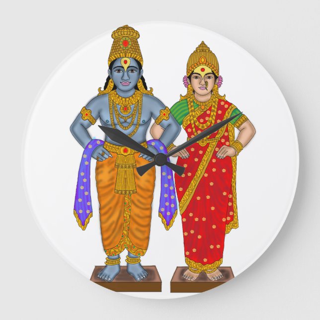 Redondo Grande Reloj Vitthal Rukmini (Anverso)