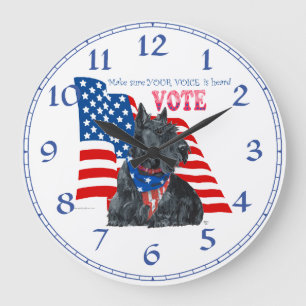 Redondo Grande Reloj "VOTA" del Terrier Escocés