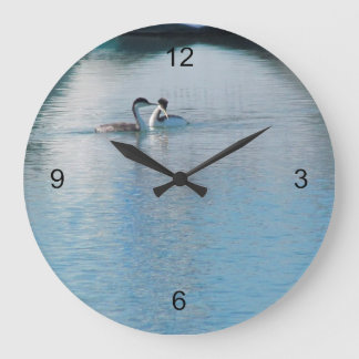 Redondo Grande Reloj - Western Grebe en el puerto