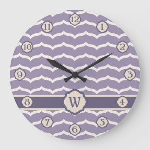 Redondo Grande Reloj Zigzag florecido