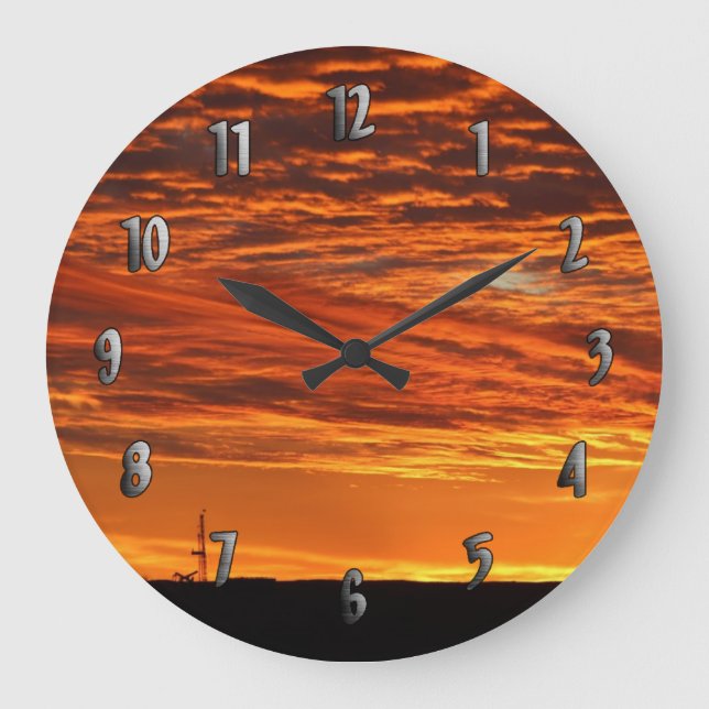 Redondo Grande Rig del trabajo en el reloj del atardecer (con núm (Anverso)