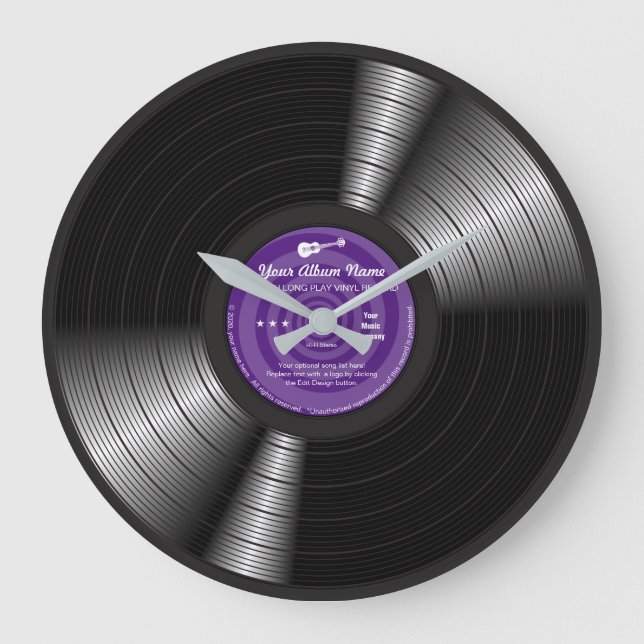 Redondo Grande Rock personalizado alrededor del reloj LP (Anverso)