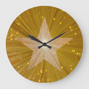 Redondo Grande Ronda de reloj de la estrella dorada