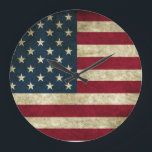 Redondo Grande Rústica reloj estilo Bandera Americana<br><div class="desc">Diseño de relojes de bandera rusa estadounidense, 

Información de la imagen:

Licencia Pixabay Libre para uso comercialNo se requiere atribución</div>