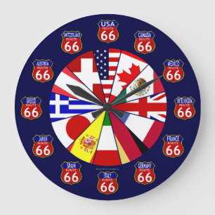 Redondo Grande Ruta 66 Reloj internacional