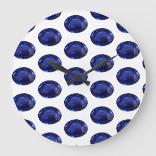 Redondo Grande Sapphire Septiembre Birthstone Azul Gran Reloj